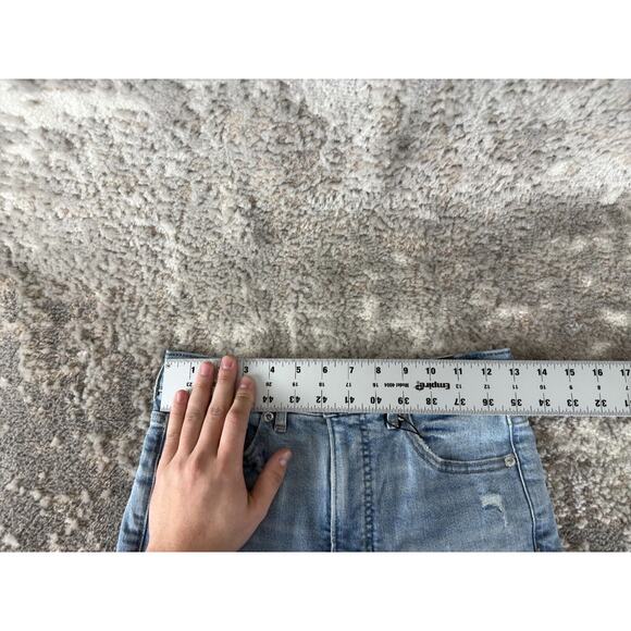 NEW H&M Womens Size 2R Slim Super High Rise Distressed Denim Jean Blue Pants Zip - Picture 4 of 12